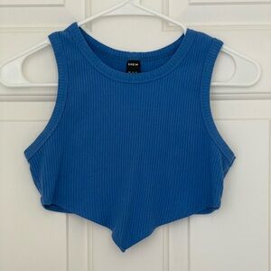 SHEIN - Medium - Ribbed bandana hem crop top - Bright blue